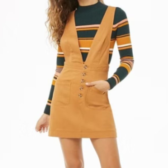 Forever 21 Plunging Pinafore Dress - Picture 1 of 5